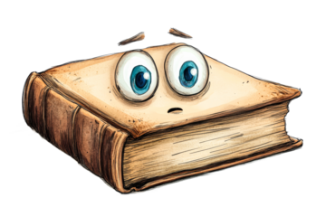 Surprised, curious cartoon character