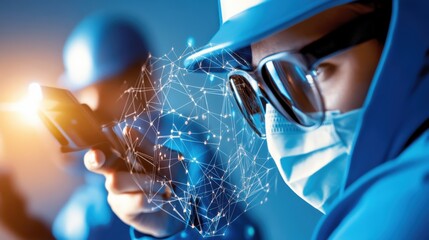 Intense standoff armed officers urban setting digital art night scene close-up crime prevention concept