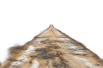 Dusty road reaching the horizon