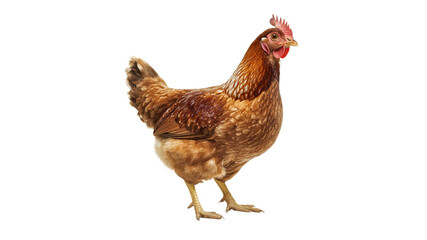 Fototapeta premium Brown hen in a natural setting during daylight