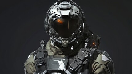 Futuristic armored soldier