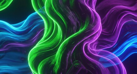 Colorful Flowing Abstract: An abstract composition of vibrant, flowing ribbons in shades of green, blue, and purple creates a dynamic and visually engaging design.
