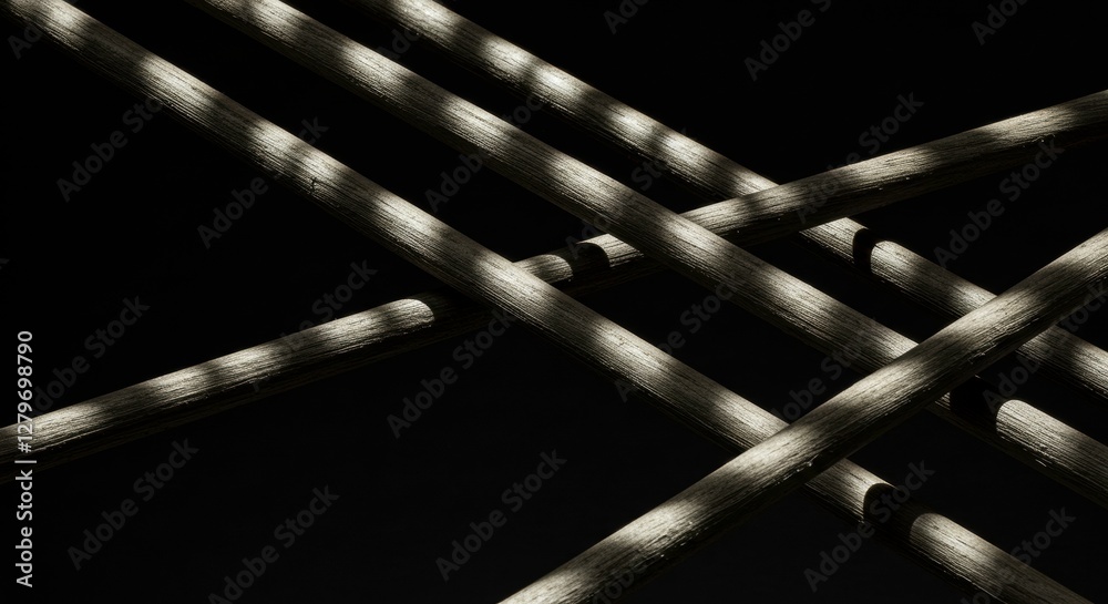 Poster abstract lines and shadow play: an evocative and minimalist composition of intersecting lines castin