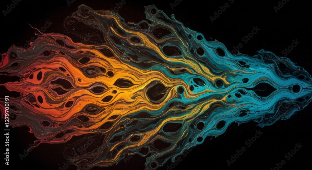 Poster abstract flowing lines: mesmerizing abstract art features a dynamic display of flowing, intertwined 