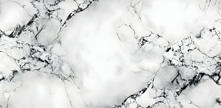 Elegant white marble texture with delicate grey veins, creating a sophisticated and luxurious surface perfect for backgrounds and design elements, ideal for refined aesthetics