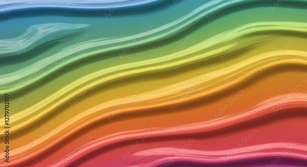 Poster rainbow wave: a vibrant rainbow of colors swirls and flows in a mesmerizing wave pattern, creating a