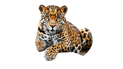 Fototapeta premium Jaguar resting calmly with striking coat patterns
