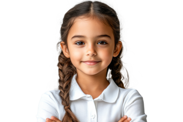 Young girl smiling with confidence and charm