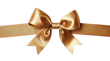 Gold Bow cermony isolated on white background