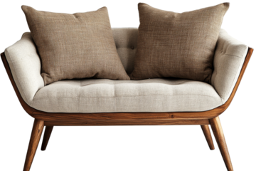 Modern minimalist loveseat with plush cushions
