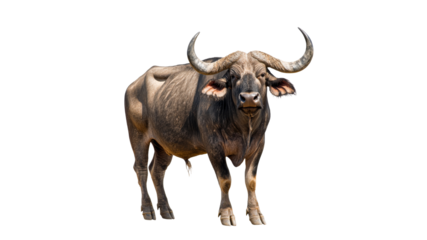 Buffalo standing in a natural pose outdoors