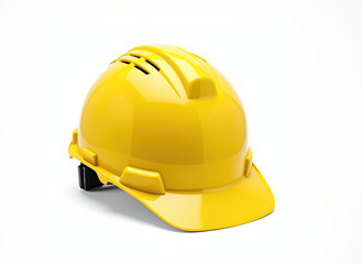 A yellow safety construction helmet