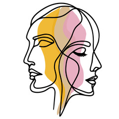 Abstract Colorful Character Illustration