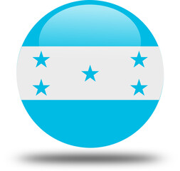 honduras  flag -- 3D Circular Icon, High-Resolution PNG National Symbol for Web and Print	