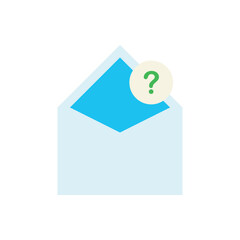 Illustration design of message amd question for use to communication symbol, information, message support vector flat icon design. 