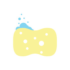 Yellow soap flat icon, soap bubble vector design illustration. 