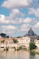 Fototapeta premium Rome's Tiber River, Ponte Sant'Angelo