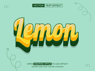 lemon editable text, font effect, 3d text for title