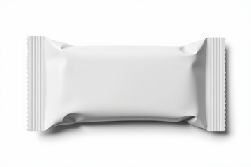 Plain White Snack Wrapper on a White Background: A Minimalist Approach to Food Packaging Aesthetics