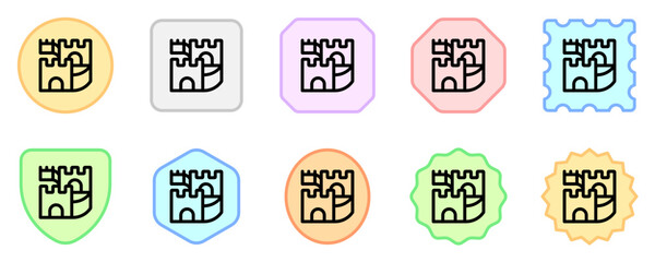 Editable wall, castle, fortress vector icon. Landmark, monument, ancient, building, architecture. Part of a big icon set family. Perfect for web and app interfaces, presentations, infographics, etc