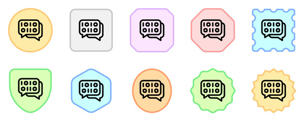Editable binary language, message vector icon. AI technology, artificial intelligence, computer. Part of a big icon set family. Perfect for web and app interfaces, presentations, infographics, etc