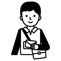 편지 배달하는 우체부 아이콘