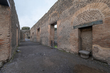 Obraz premium Pompeii the ancient Roman city affected by the eruption of Mount Vesuvius near Naples Italy