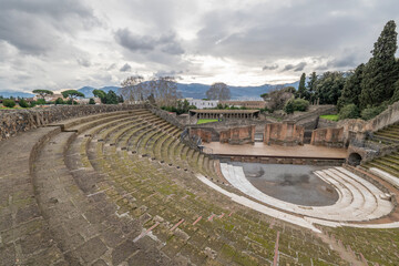 Pompeii the ancient Roman city affected by the eruption of Mount Vesuvius near Naples Italy