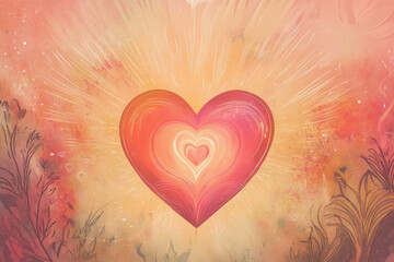 A soothing and calming illustration of a heart surrounded by a gentle, glowing aura, signifying the power of self love and acceptance in healing emotional wounds.