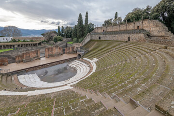 Pompeii the ancient Roman city affected by the eruption of Mount Vesuvius near Naples Italy
