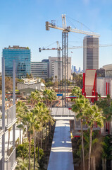 Urban Construction in Los Angeles with Cranes and Skyscrapers, 2021
