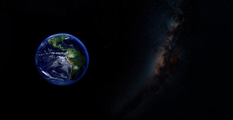 Obraz premium planet earth seen from space with starry background