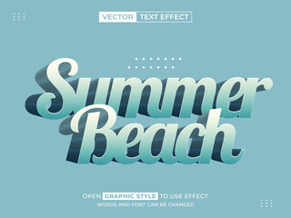 summer beach editable text, font effect, 3d text for title