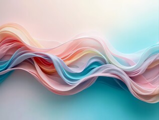 Pastel colored abstract flowing pattern creating graceful waves