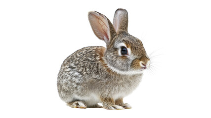 Cute rabbit sitting quietly on a light background