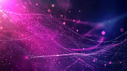 Obraz premium Technological connections depicted through luminous points in an abstract design.