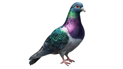 Fototapeta premium Pigeon shows vibrant colors in sunlight