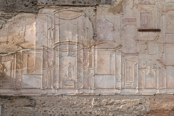 Pompeii the ancient Roman city affected by the eruption of Mount Vesuvius near Naples Italy