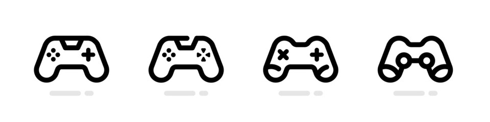 Game controller or gamepad vector icons. Gamepad icon set. Video Game Controllers