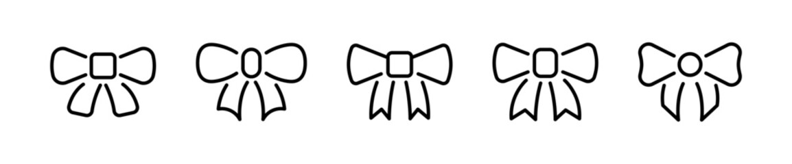 Ribbon Bow icons. Decorative bows. Bow tie icons.