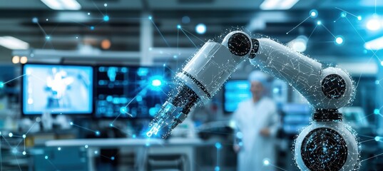 Fototapeta premium Revolutionizing surgery precision robotics in modern operating rooms