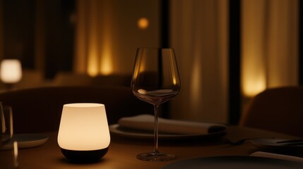 Wine glass and candlelight