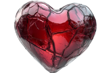 Cracked glass heart love vulnerability