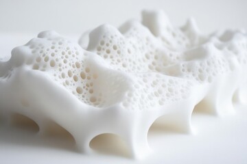 White airy foam creates a textured abstract landscape design