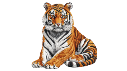 Tiger sitting majestically on a sunny afternoon