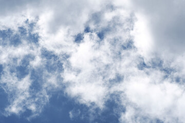 Heavy rain cloud with blue sky as background