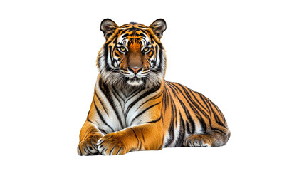 Fototapeta premium Majestic tiger resting in a calm pose