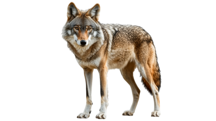 Wolf standing proudly in natural position