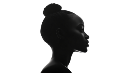 Elegant bun silhouette of a woman