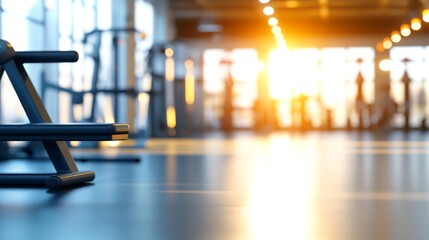 Empty gym with workout equipment